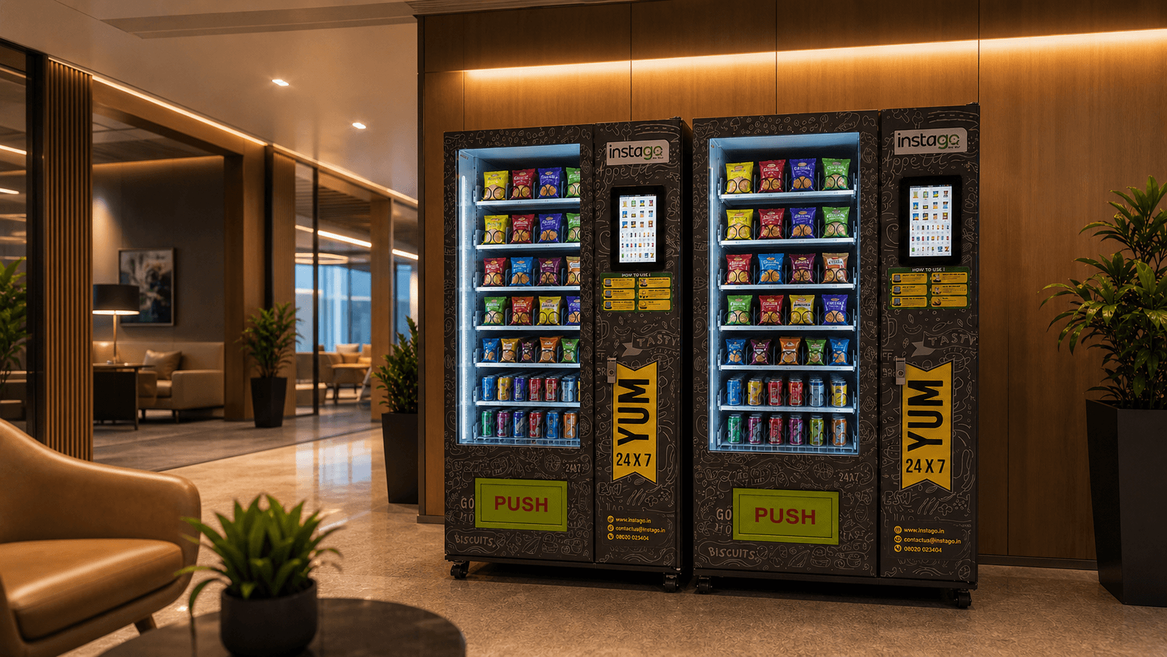 Instago machines in premium corporate lobby